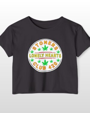 stoners lonely hearts club 420 festival crop top tee