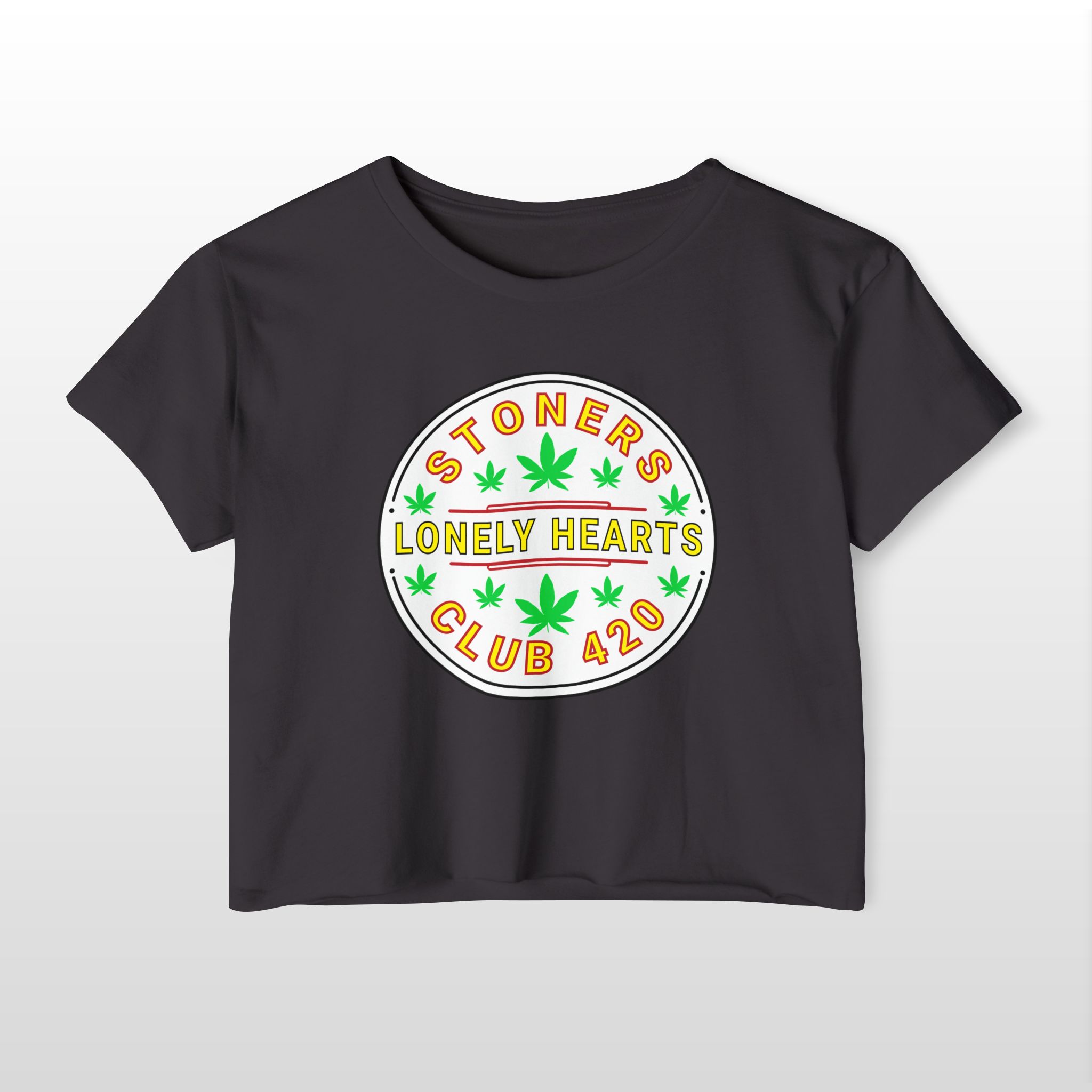 stoners lonely hearts club 420 festival crop top tee