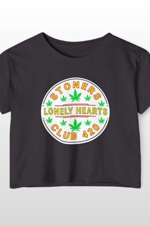 stoners lonely hearts club 420 festival crop top tee