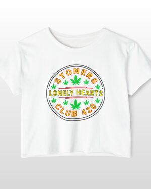 stoners lonely hearts club 420 festival crop top tee