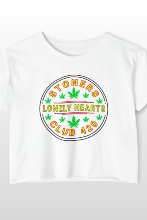 stoners lonely hearts club 420 festival crop top tee