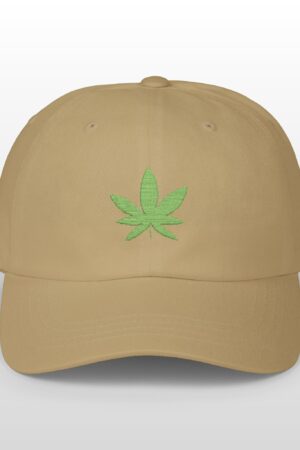 grean leaf 420 embroidered dad hat