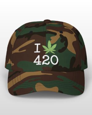 i love 420 embroidered dad hat