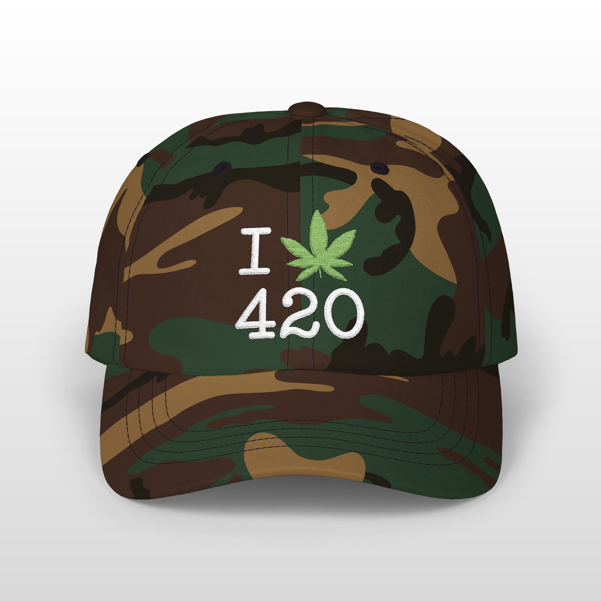 i love 420 embroidered dad hat
