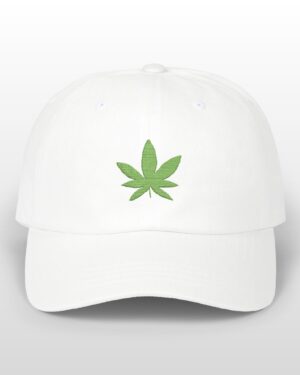 grean leaf 420 embroidered dad hat