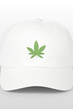 grean leaf 420 embroidered dad hat