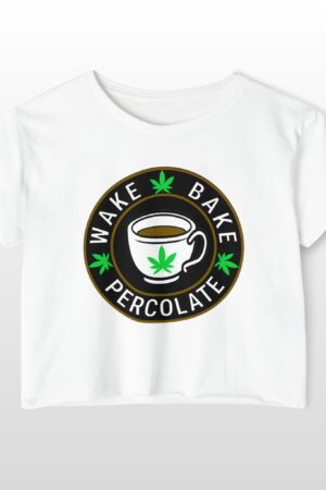 wake bake percolate crop top tee