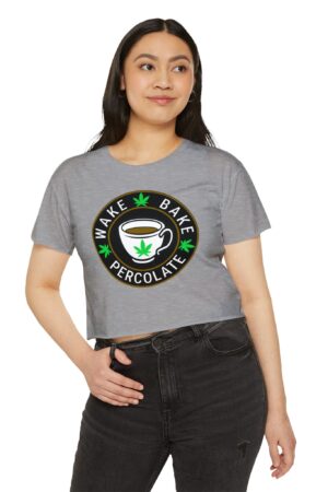 wake bake percolate crop top tee