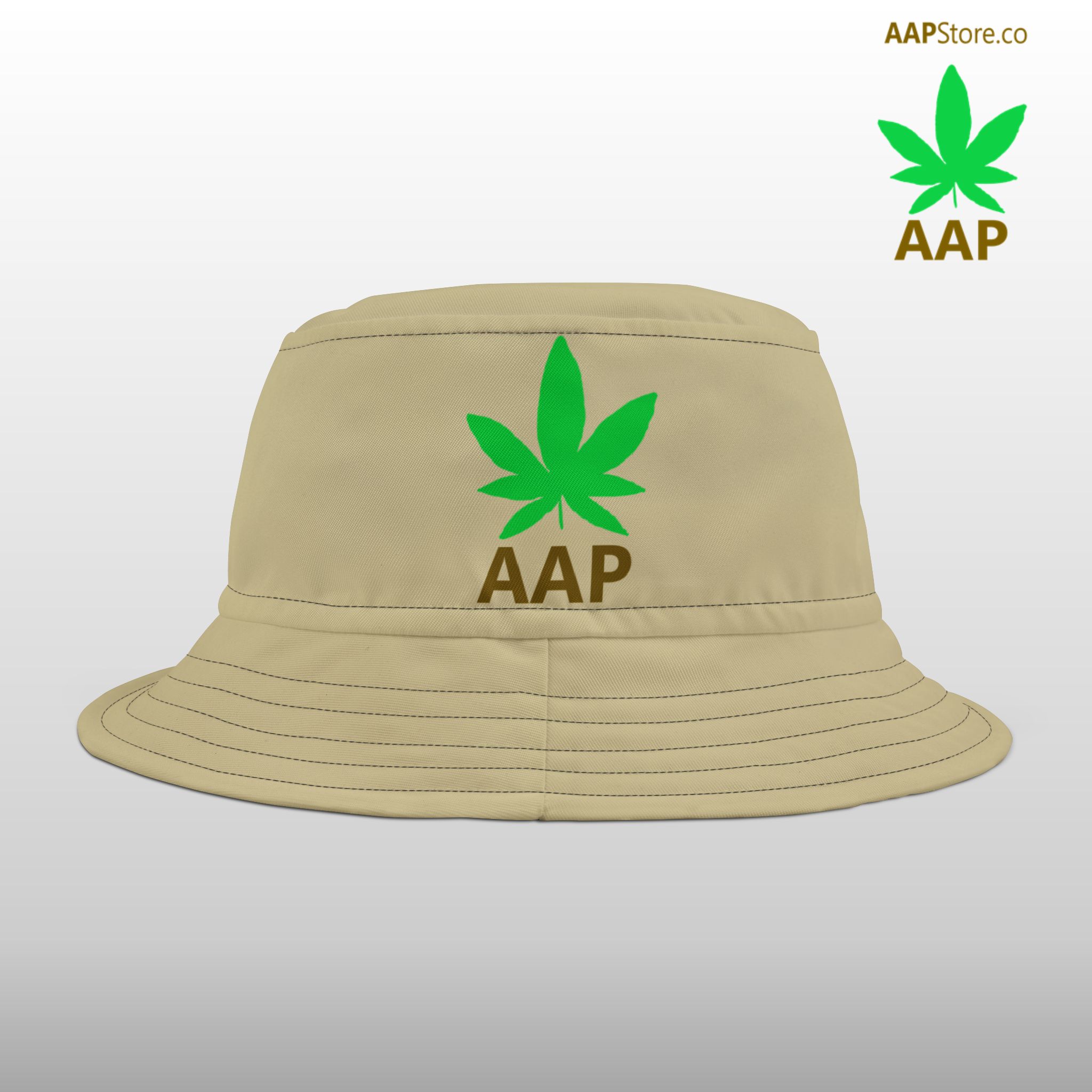 follow the program aap original logo tan bucket hat