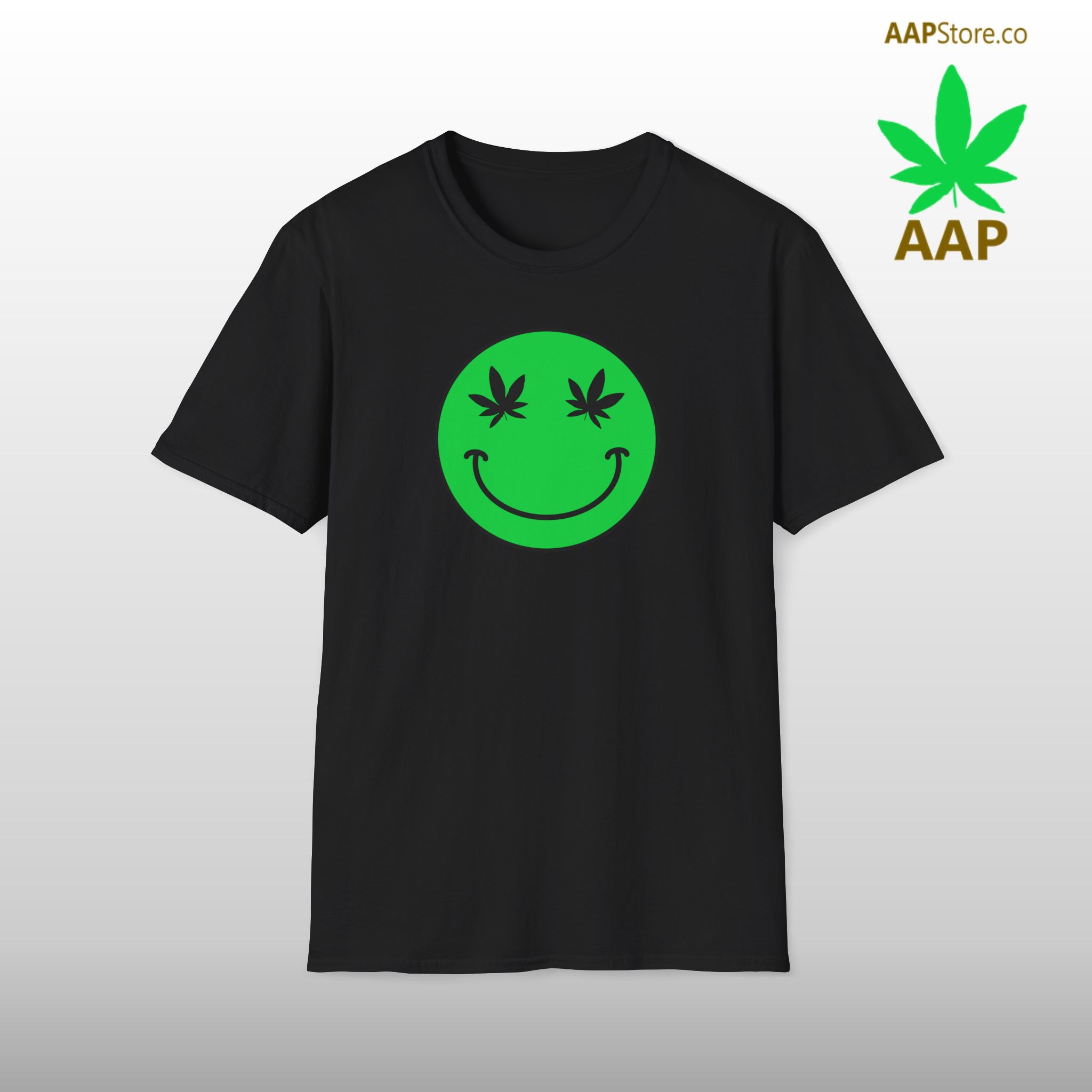 follow the program aap original green smiley face 420 tee