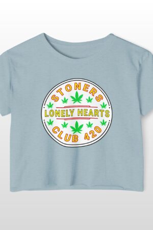 stoners lonely hearts club 420 festival crop top tee