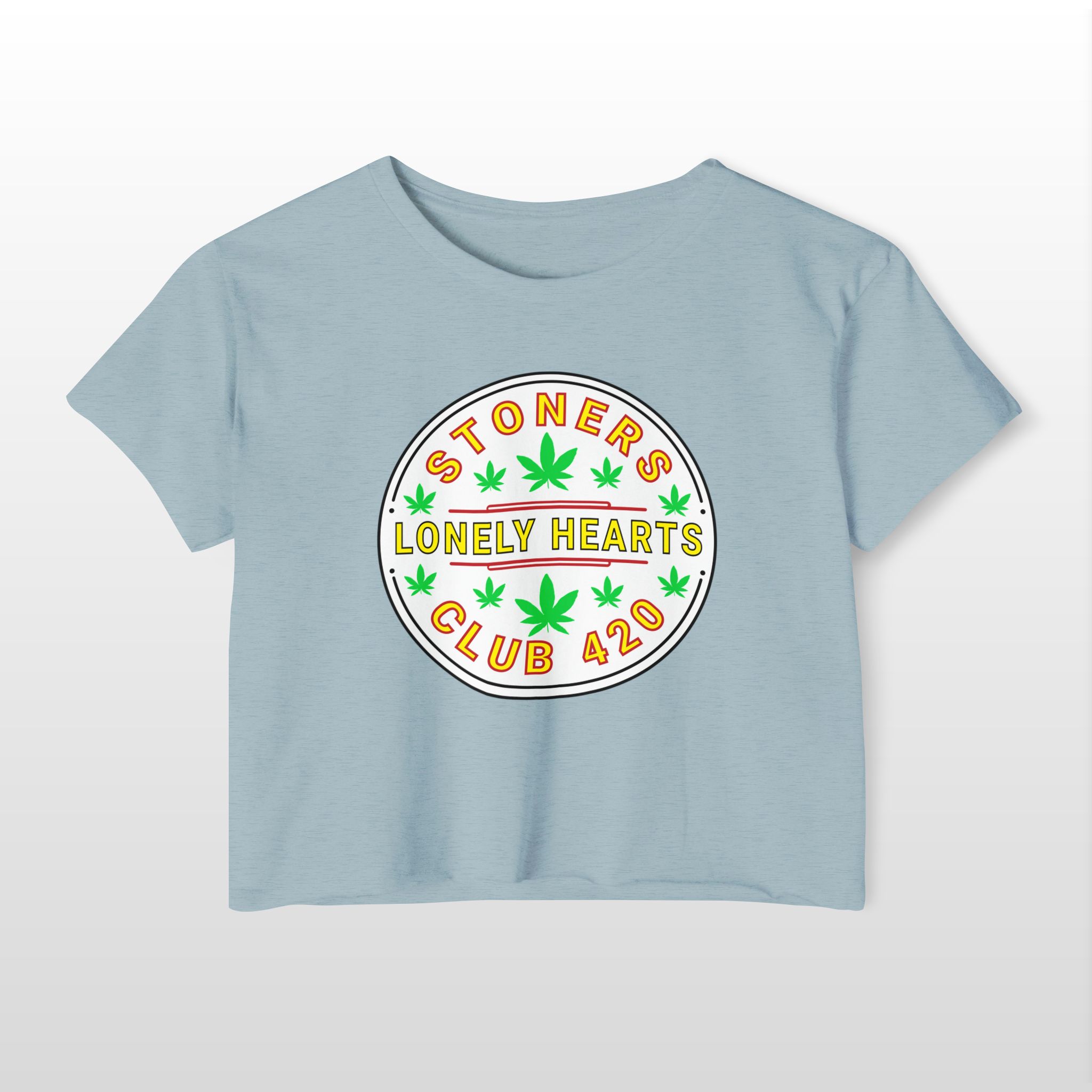 stoners lonely hearts club 420 festival crop top tee