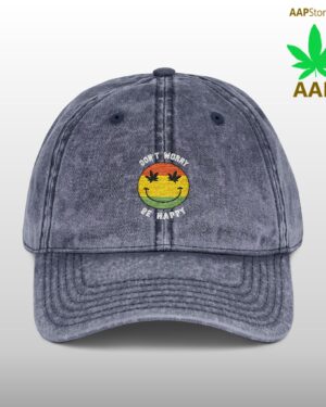 vintage embroidered smile cap retro stoner vibe hat