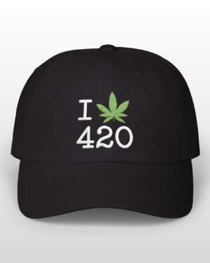 i love 420 embroidered dad hat