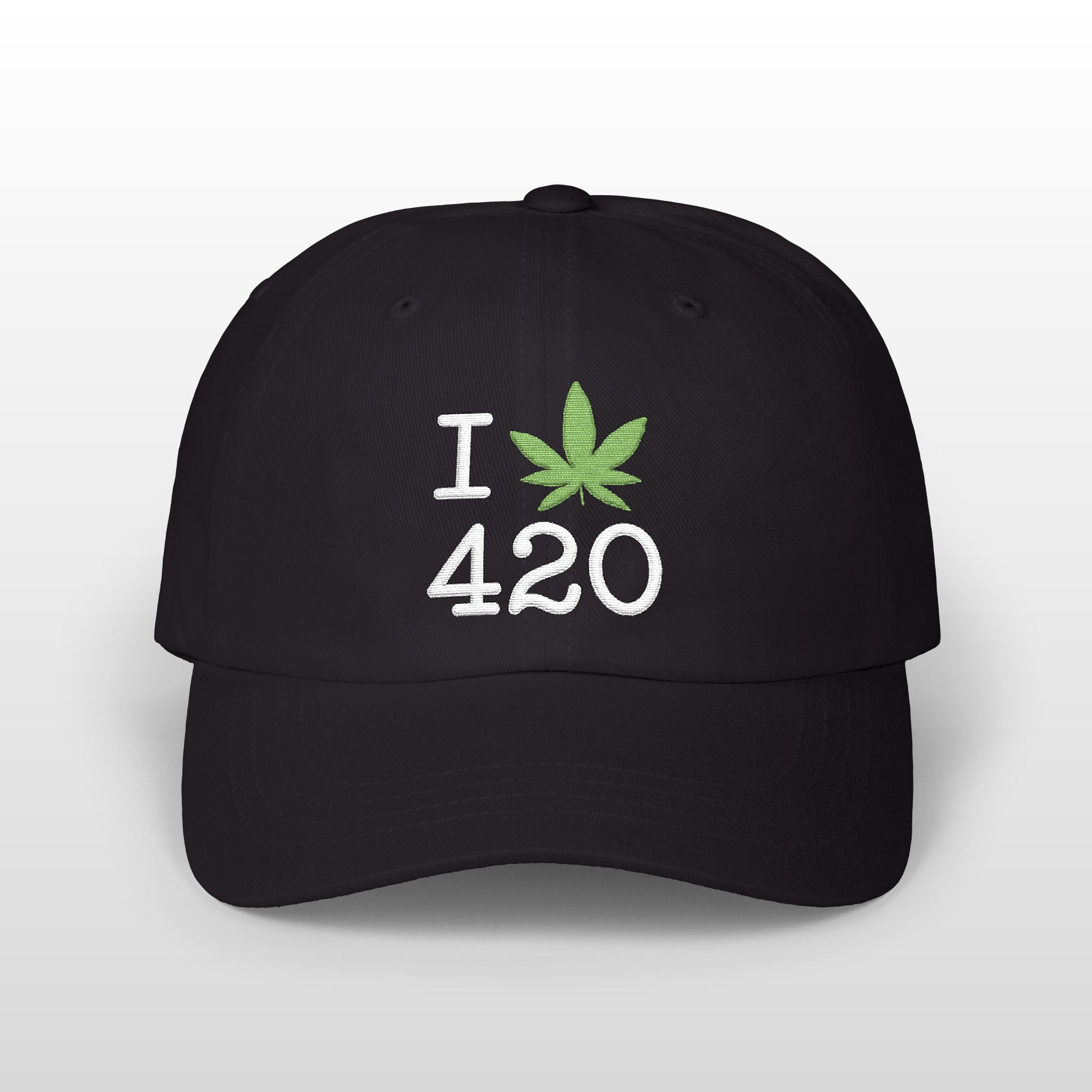 i love 420 embroidered dad hat
