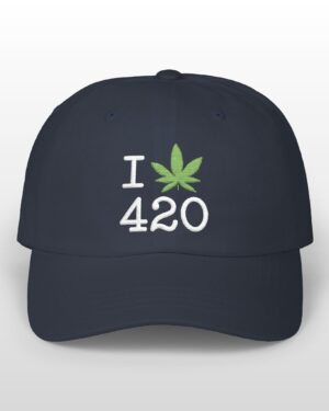 i love 420 embroidered dad hat