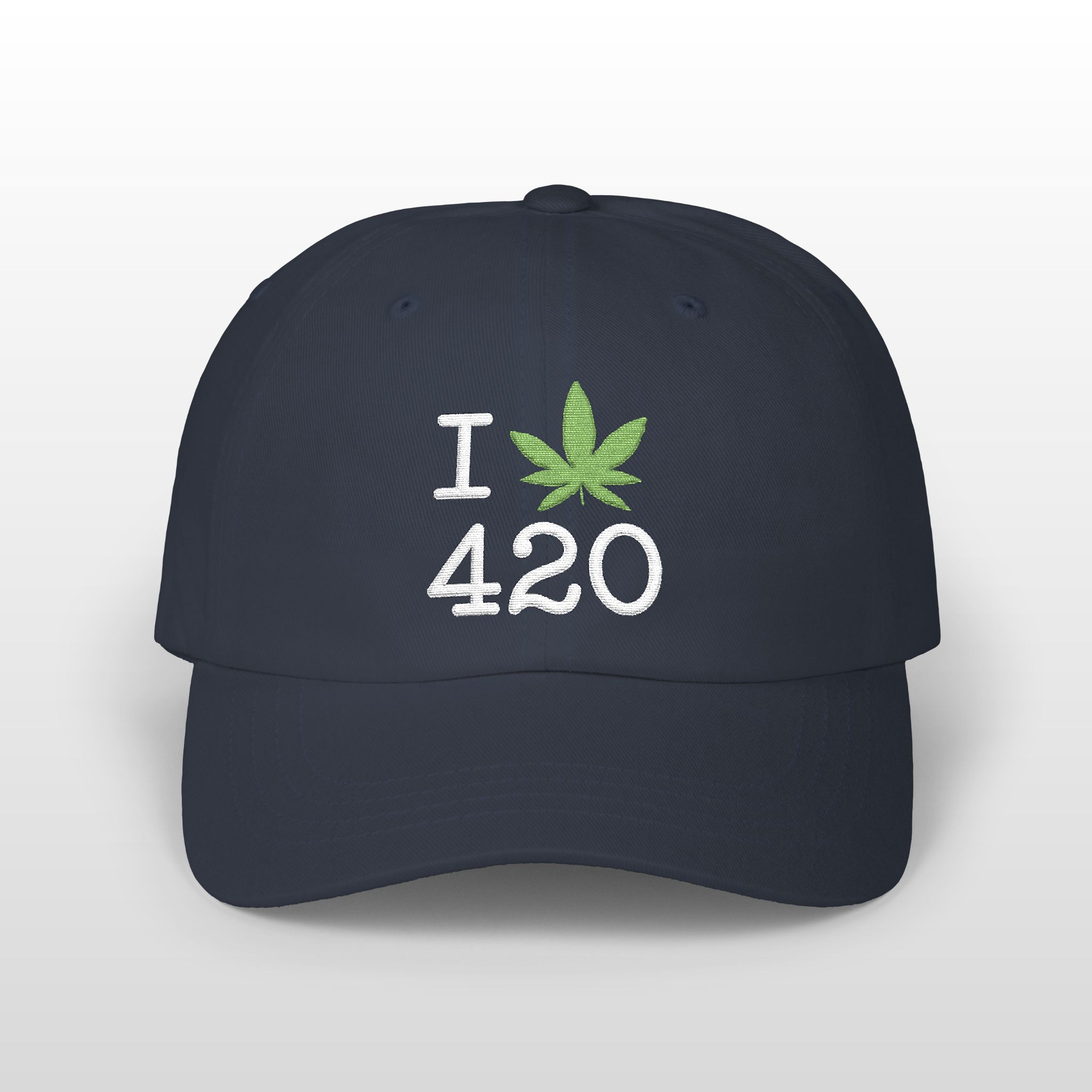 i love 420 embroidered dad hat