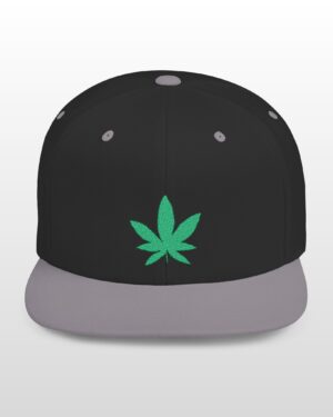 grean leaf 420 embroidered flat bill snapback cap