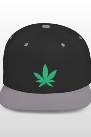 grean leaf 420 embroidered flat bill snapback cap