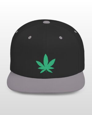 grean leaf 420 embroidered flat bill snapback cap