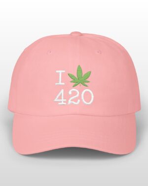 i love 420 embroidered dad hat