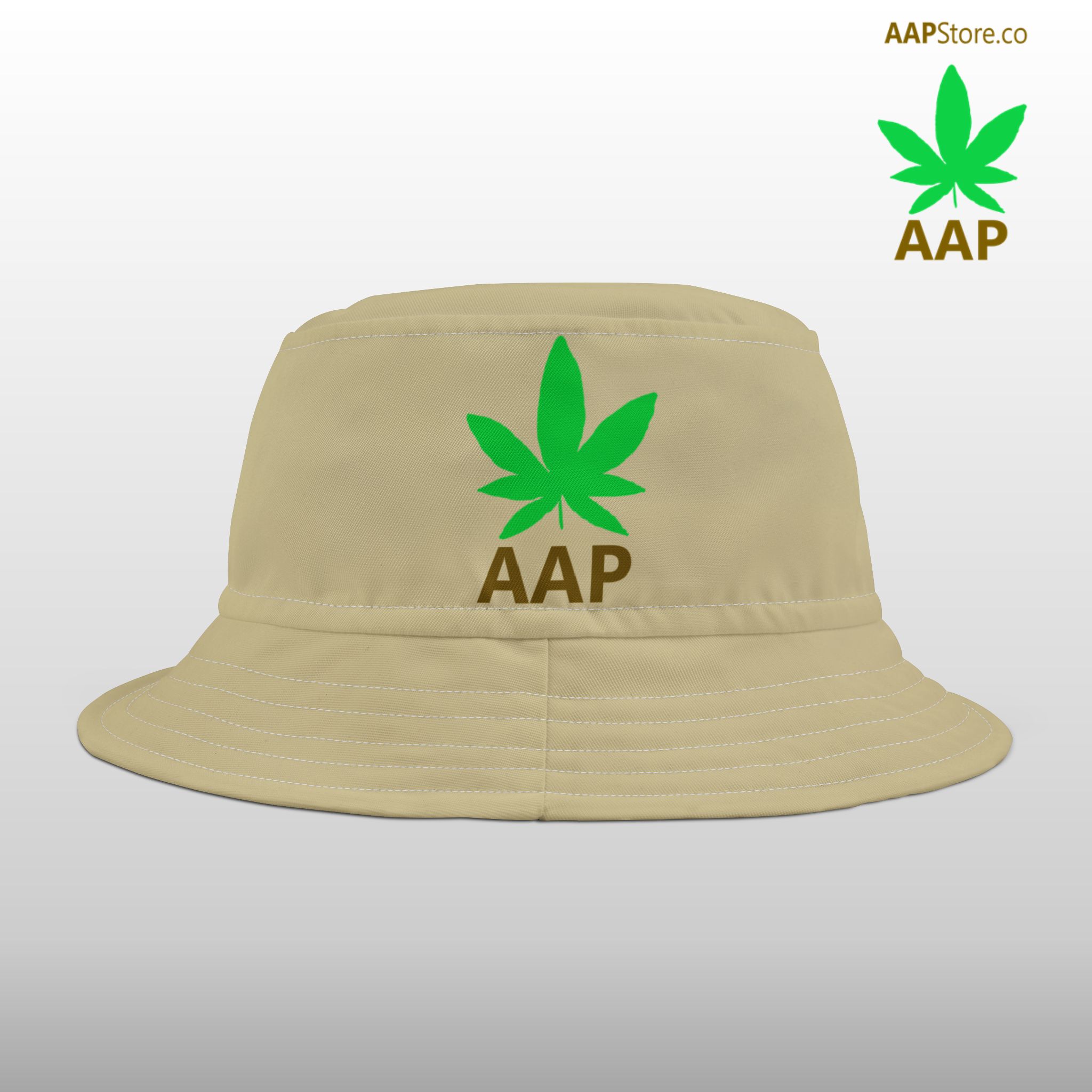 follow the program aap original logo tan bucket hat