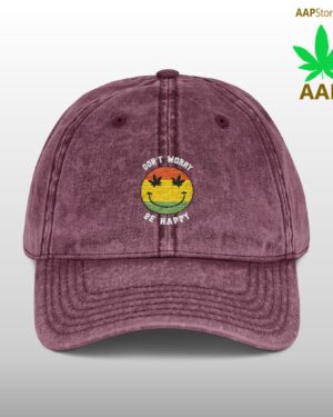 vintage embroidered smile cap retro stoner vibe hat