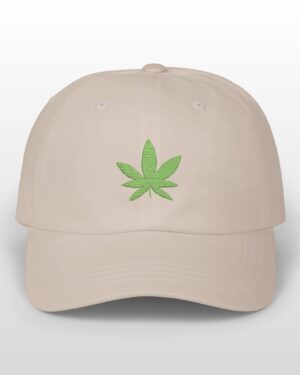 grean leaf 420 embroidered dad hat
