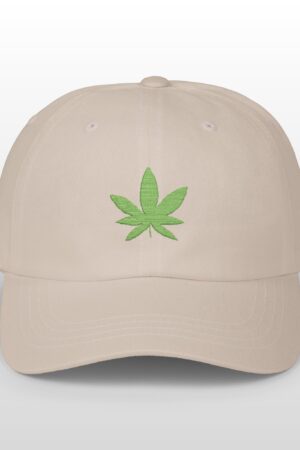 grean leaf 420 embroidered dad hat