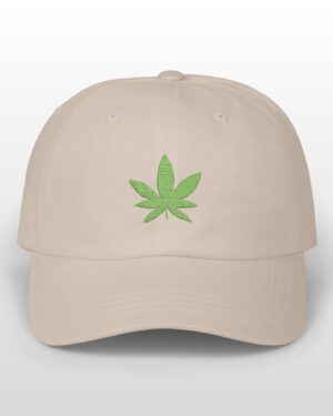 grean leaf 420 embroidered dad hat