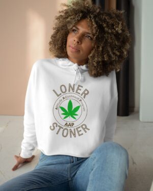 loner stoner crop hoodie