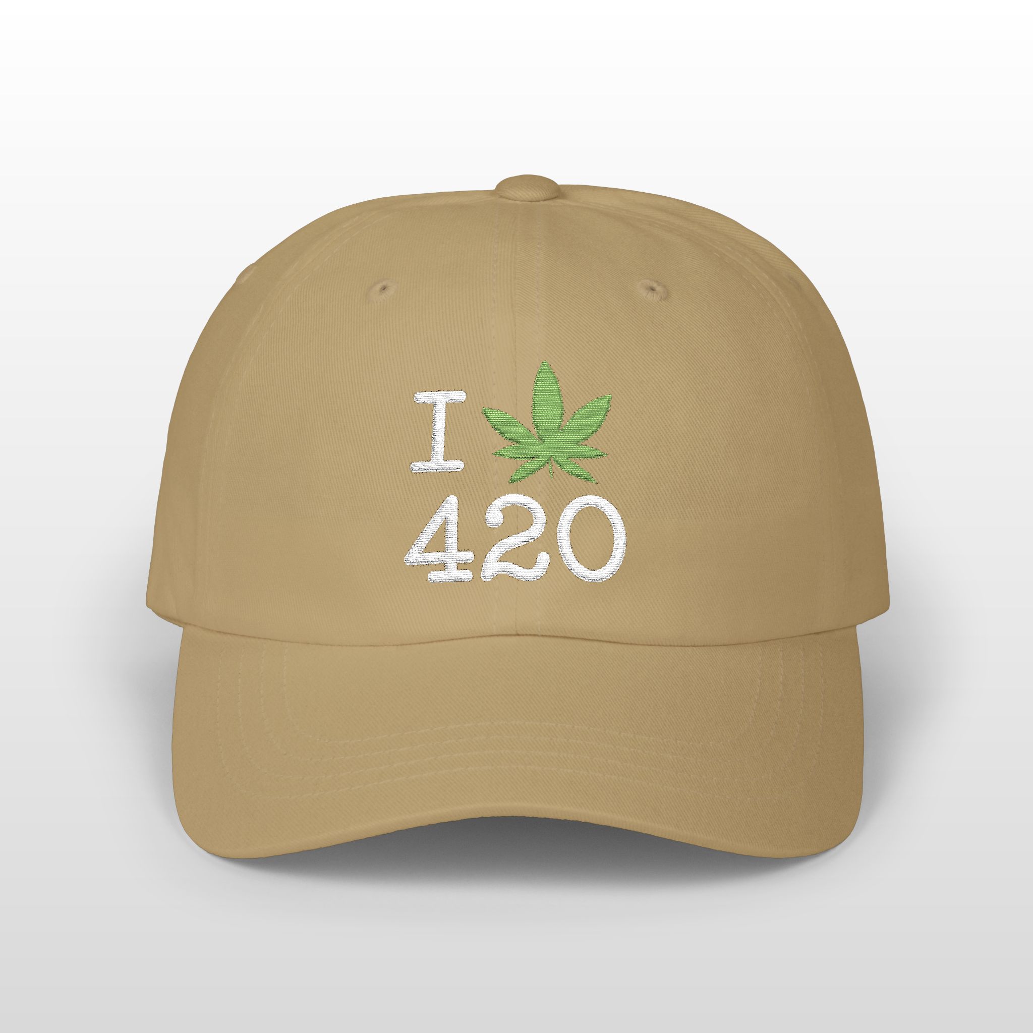 i love 420 embroidered dad hat