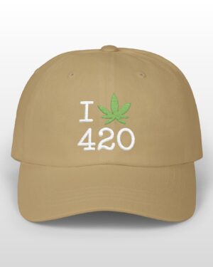 i love 420 embroidered dad hat