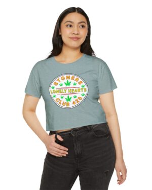 stoners lonely hearts club 420 festival crop top tee