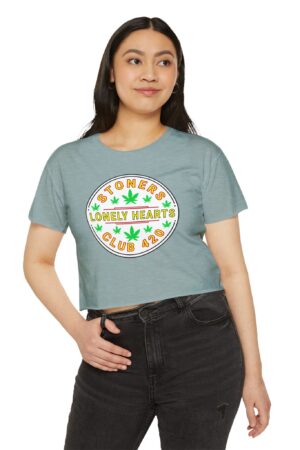 stoners lonely hearts club 420 festival crop top tee