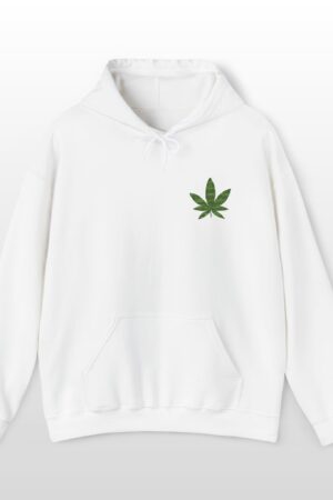 embroidered green leaf 420 stoner hoodie