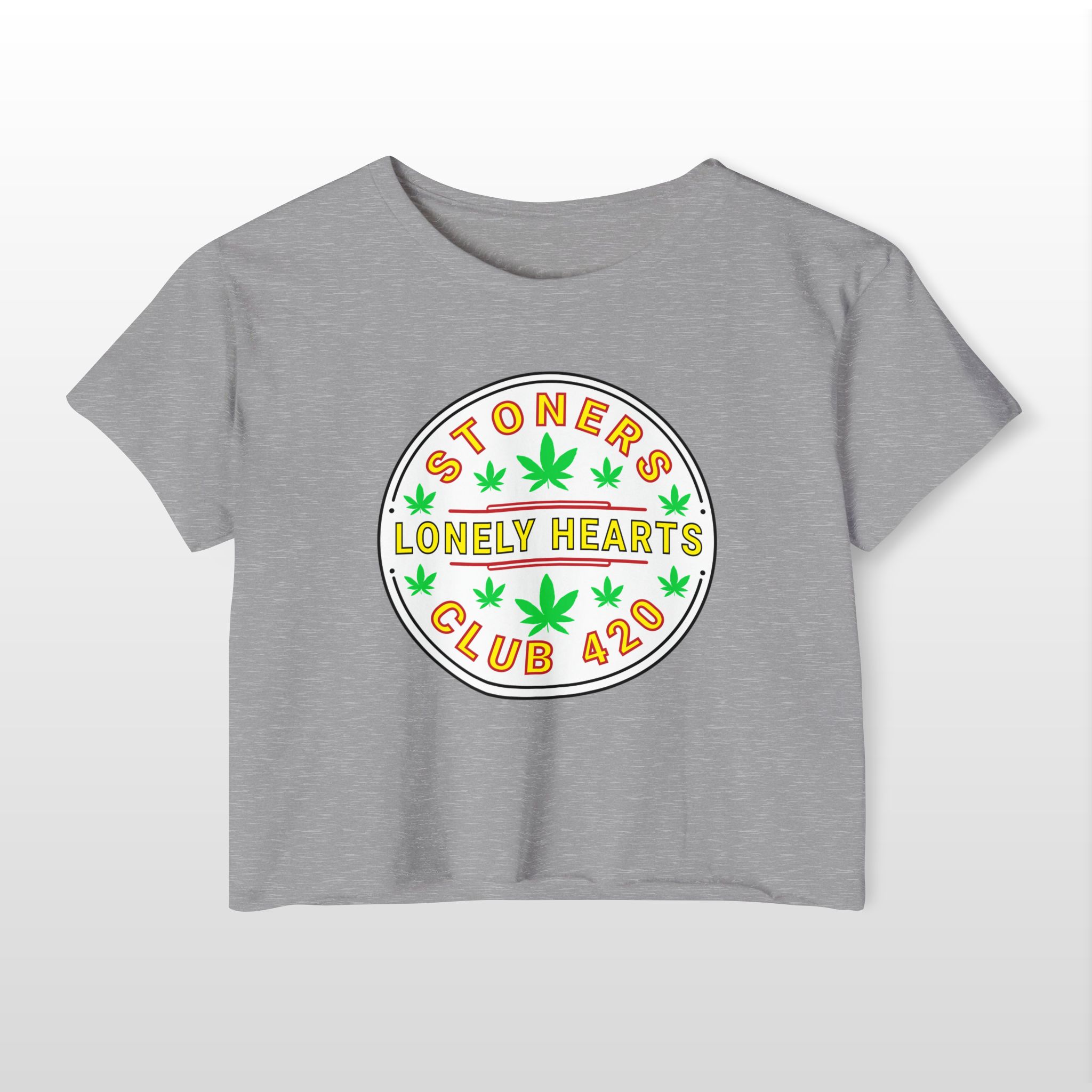 stoners lonely hearts club 420 festival crop top tee