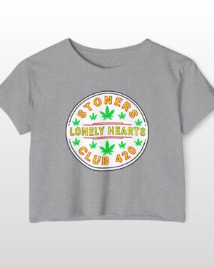stoners lonely hearts club 420 festival crop top tee