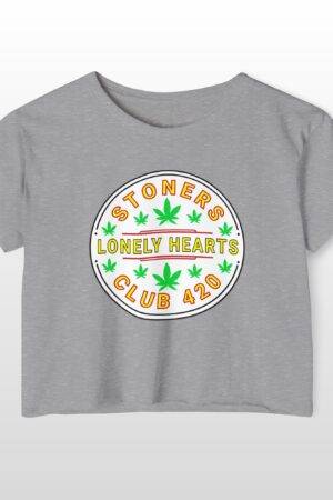 stoners lonely hearts club 420 festival crop top tee