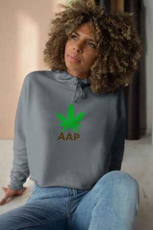 follow the program aap original logo crop hoodie