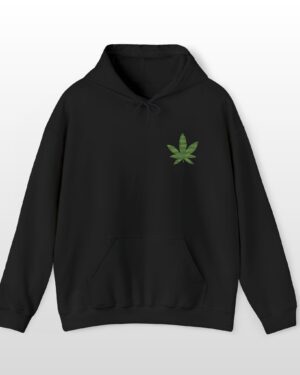 embroidered green leaf 420 stoner hoodie