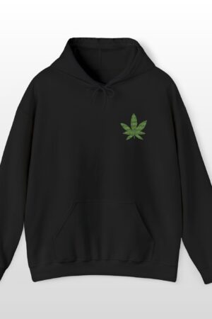 embroidered green leaf 420 stoner hoodie