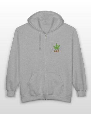 follow the program aap original pocket logo full zip stoner hoodie