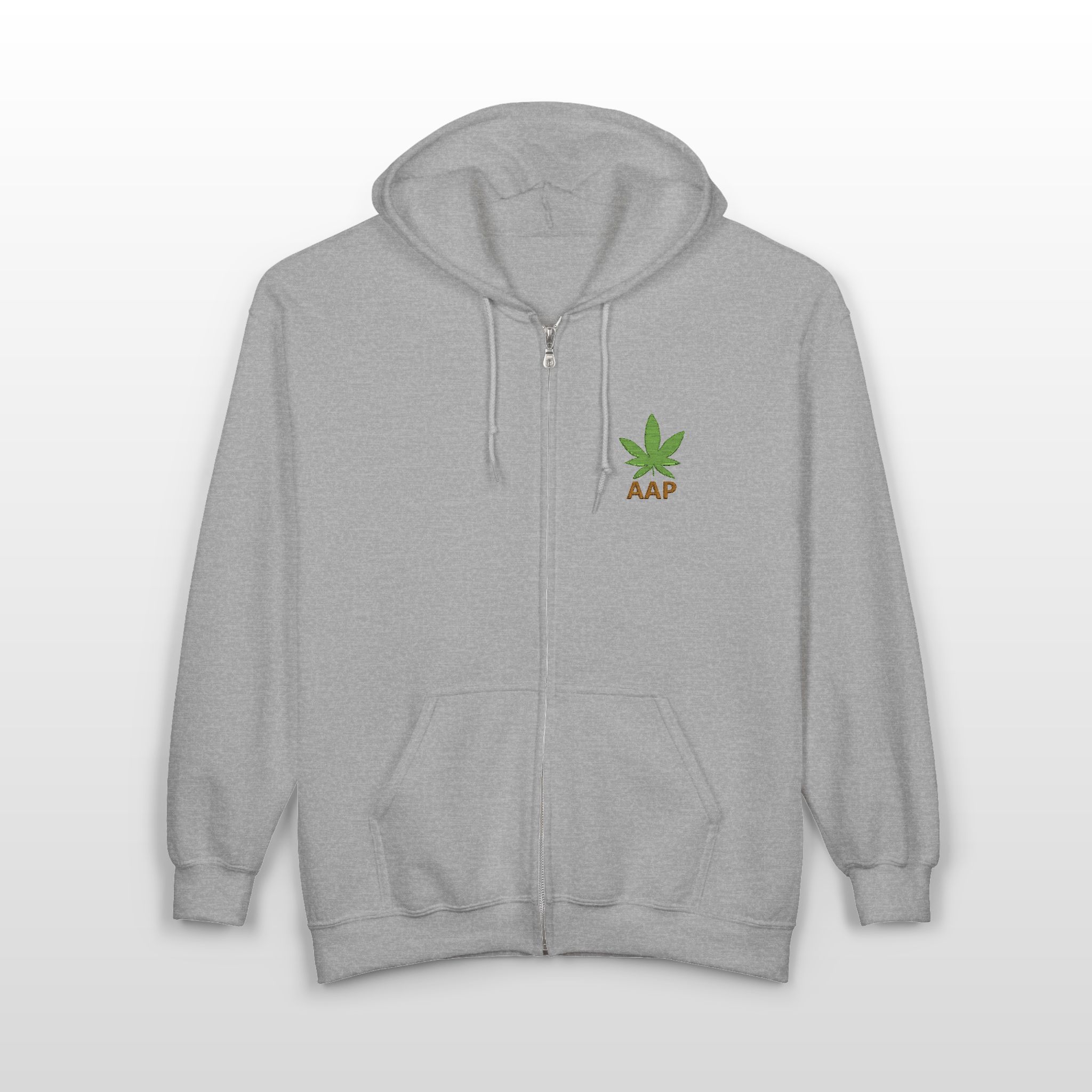follow the program aap original pocket logo full zip stoner hoodie