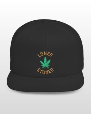loner stoner flat bill snapback cap