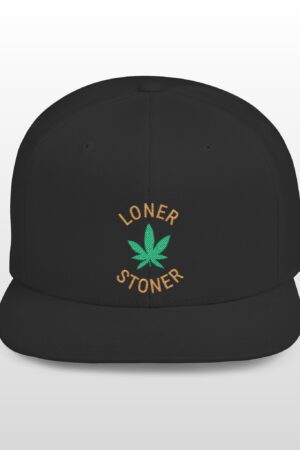 loner stoner flat bill snapback cap