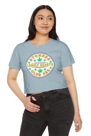 stoners lonely hearts club 420 festival crop top tee