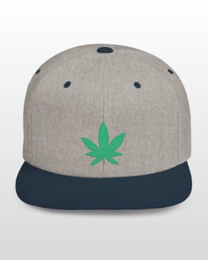 grean leaf 420 embroidered flat bill snapback cap