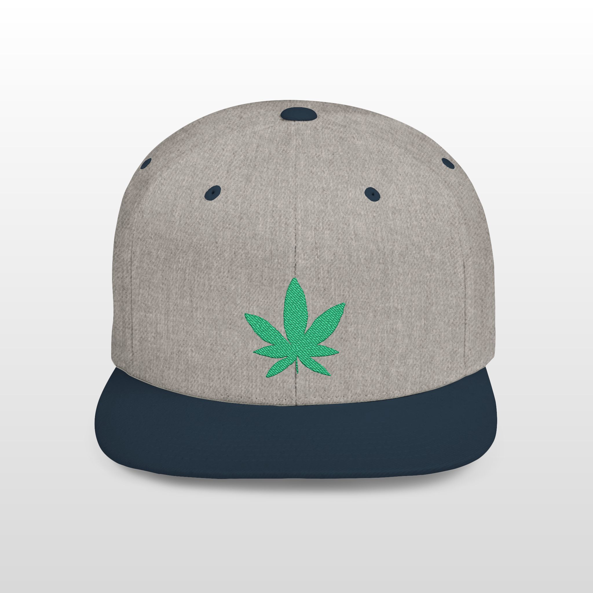 grean leaf 420 embroidered flat bill snapback cap
