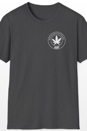 attitude adjustment program aap white pocket badge 420 tee